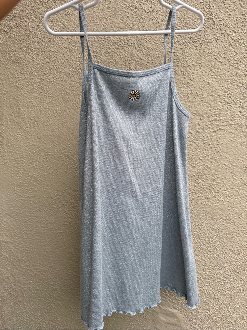 Konges Slojd Light Blue Daisy-Accent Slip Tank dress 4Y